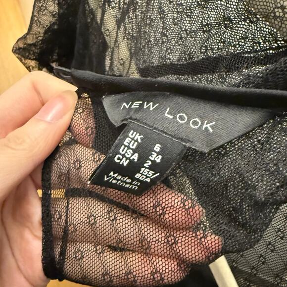 New Look black lace sheer sleeve mini dress - Picture 3 of 3